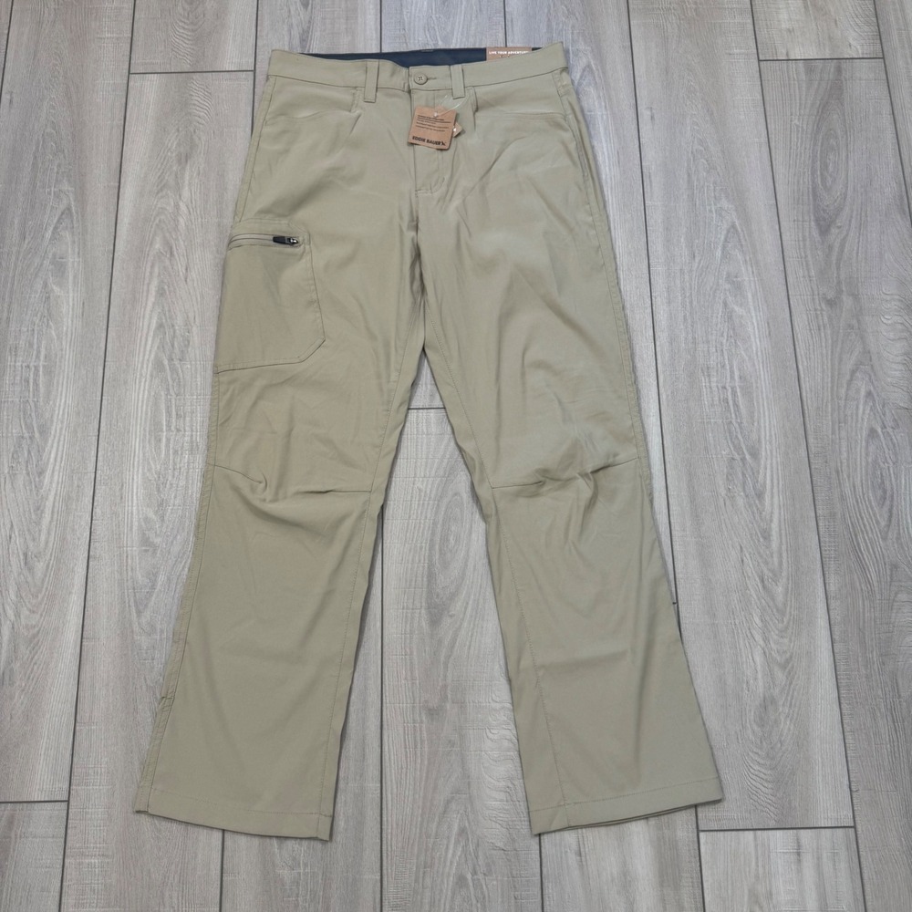 Eddie Bauer Rainier Pant Men 32x30 Light Khaki Active Fit UPF 50+ EB001203M